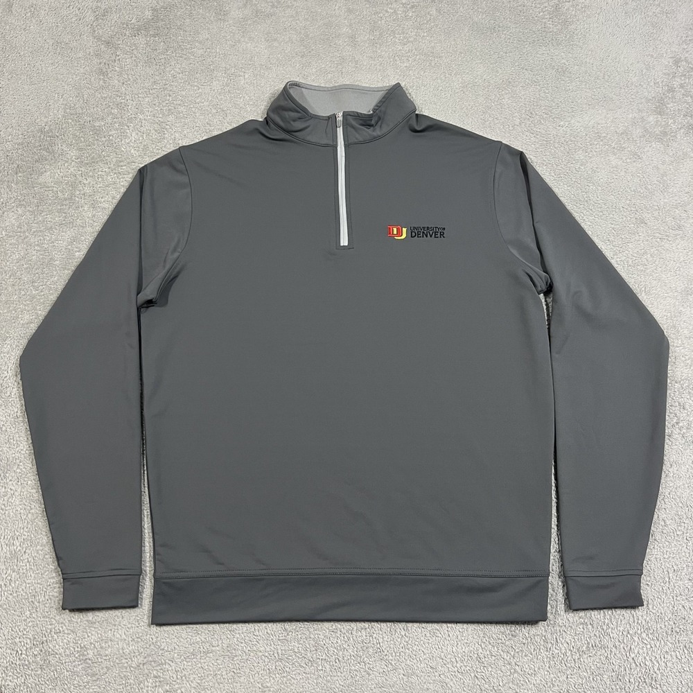 Peter Millar Perth Performance Quarter-Zip Sweatshirt Mens Medium Denver UNIV.